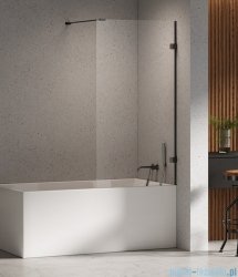 New Trendy Eventa Black Chrome Parawan nawannowy 60x150 cm z wspornikiem prostopadłym przejrzyste czarny połysk EXK-5688-WP