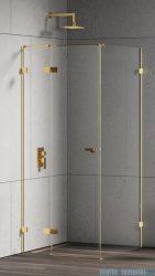New Trendy Eventa Gold Shine kabina prysznicowa prostokątna 100x90x200 cm lewa przejrzyste Złoty połysk EXK-4703