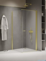 New Trendy New Soleo Light Gold 90x80x195 cm kabina wspornik prosty złoty połysk/szkło przejrzyste K-1840-WP