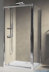 Novellini Drzwi prysznicowe obrotowe LUNES G 78 cm szkło przejrzyste profil srebrny LUNESG78-1B