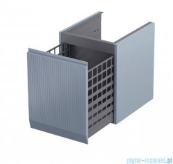 Oristo Brylant szafka niska z koszem Ryflowana 40x50x45cm szaroniebieski mat OR36-SN1S-40-16R