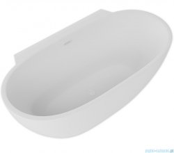 ScandiBath Mandal wanna wolnostojąca/przyścienna z korkiem i przelewem BIAŁYM 170x85cm  Q360S-1701OEMBP