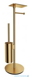Omnires Modern Project stojak na papier i szczotkę toaletową z półką złoty szczotkowany MP60820GLB