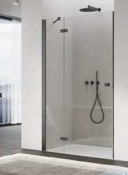 Ronal ANNEA AN13 Gunmetal szczotkowany Drzwi jednoczęściowe ze ścianką stałą w linii 80x200cm lewe grafit szczotkowany AN13G08002607