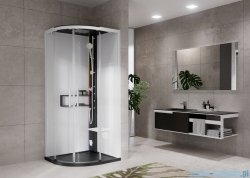 Novellini Glax 2 2.0 kabina masażowo-parowa 90x90 czarna G22R90M5-1HU