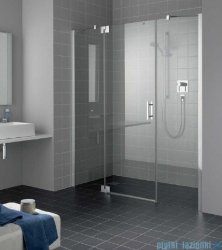 Kermi Filia Xp Drzwi wahadłowe 1-skrzydłowe z polami stałymi, prawe, przezroczyste KermiClean/ srebrne 110x200cm FX1GR11020VPK
