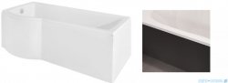 Besco Inspiro 150x70cm wanna z parawanem lewa + obudowa CZARNY mat + syfon CZARNY #WAI-150-PLE/#OAI-150-IIC/19977