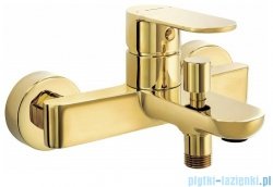 Deante Alpinia Gold bateria wannowa ścienna bez zestawu prysznicowego złota BGA Z10M