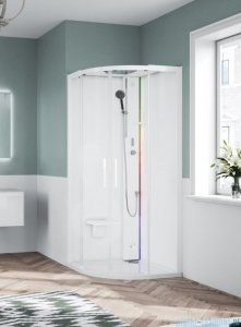 Novellini Glax 1 2.0 kabina z sauną parową 100x100 biała G21R109T5-1UU