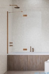 Radaway Essenza Brushed Copper PND II parawan nawannowy 120cm lewy szczotkowana miedź/przejrzyste 110002120-93-01L