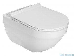 Roca Hebe miska WC wisząca Rimless z deską wolnoopadającą Slim biała A34H138000