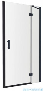 Omnires Manhattan drzwi prysznicowe 120x195cm przejrzyste profile czarne ADC12X-ABLTR
