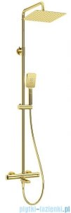Deante Gold zestaw prysznicowo-wannowy termostatyczny złoty NAC Z1HT