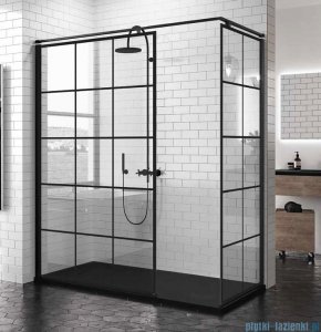 Novellini Kuadra H kabina walk-in kwadraty 160x90cm czarna KUADH100-81H/KUADH90-81H/KUADHSF-H