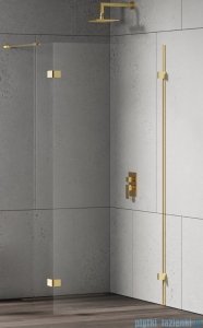 New Trendy Eventa Gold Shine kabina walk-in 70x200 cm jednoelementowa z dodatkową ścianką przejrzyste Złoty połysk EXK-4850