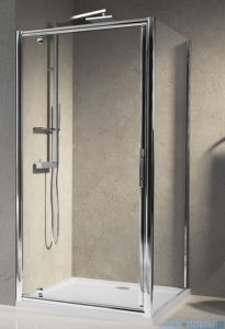 Novellini Drzwi prysznicowe obrotowe LUNES G 84 cm szkło przejrzyste profil biały LUNESG84-1D