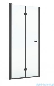 Roca Capital drzwi prysznicowe bifold CZARNY MAT 80x195cm przejrzyste AM4508016M