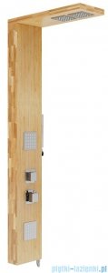 Corsan Basti panel prysznicowy z  termostatem chrom drewno bambusowe B-002TCH