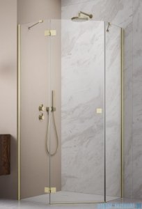 Radaway Essenza 8 Brushed Gold Ptj kabina pięciokątna 80x80cm lewa szczotkowane złoto 10490000-99-01L/10490100-01-01