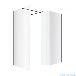 Excellent Vidoq walk-in kabina prysznicowa gięta, ścianka prosta 90cm, ścianka gięta 93cm czarny mat KAEX.1507.K.0900.0930.BL