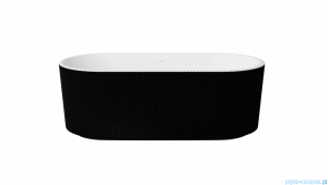 Besco Giuliana B&W 170x80cm wanna wolnostojąca ryflowana akrylowa + syfon klik-klak chrom #WASB-170-G