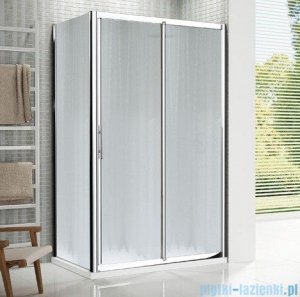 Novellini Drzwi prysznicowe przesuwne LUNES 2P 132 cm szkło przejrzyste profil srebrny LUNES2P132-1B