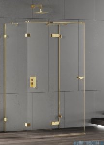 New Trendy Eventa Gold Shine kabina prysznicowa przyścienna 80x80x200 przejrzyste Lewa Złoty połysk EXK-4792