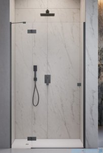 Radaway Essenza 8 Brushed GunMetal Dwj drzwi wnękowe 80cm lewe szczotkowany grafit/szkło przejrzyste 10480512-01-01L/10460237-92-01L