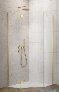 Radaway Essenza Gold Ptj kabina pięciokątna 80x90cm lewa szkło przejrzyste 1385010-09-01L/1385052-01-01