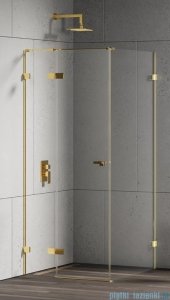New Trendy Eventa Gold Shine kabina prysznicowa prostokątna 90x120x200 cm lewa przejrzyste Złoty połysk EXK-4700