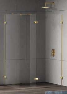 New Trendy Eventa Gold Shine kabina walk-in 80x140x200 cm z dodatkową ścianką przejrzyste EXK-4886/EXK-4869