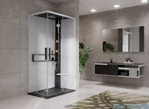 Novellini Glax 2 2.0 kabina z hydromasażem hydro plus 90x90 czarna G22A90T1L-1HU