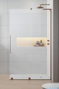 Radaway Furo SL Brushed Copper kabina Walk-in 100x200cm prawa szczotkowana miedź 10306538-93-01R/10110494-01-01