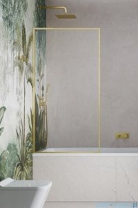 Radaway Modo F SL Brushed Gold PNJ II parawan nawannowy 50cm lewy szczotkowane złoto/przejrzyste 10406050-99-01L