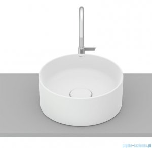 Roca Terra umywalka nablatowa 30x30 cm okrągła Fineceramic biały mat A32787U620