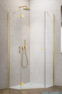 Radaway Essenza 8 Gold Ptj kabina pięciokątna 100x90cm lewa złoty połysk/szkło przejrzyste 10490000-09-01L/10490900-01-01