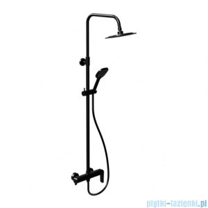Excellent Clever 2.0 zestaw prysznicowy ścienny z deszczownicą 25 cm czarny soft AREX.4181BS