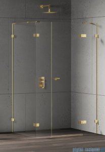 New Trendy Eventa Gold Shine kabina prysznicowa prostokątna 150x90x200 cm prawa przejrzyste Złoty połysk EXK-4785