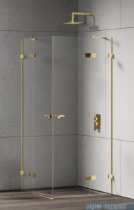 New Trendy Eventa Gold Shine kabina prysznicowa prostokątna 110x80x200 cm przejrzyste Złoty połysk EXK-4764