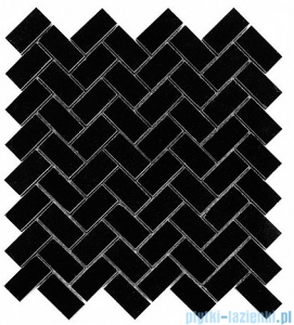 Dunin Black & White Pure Black Herringbone 48 mozaika kamienna 30,5x30,5cm