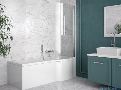 Besco Inspiro 150x70cm Wanna asymetryczna z parawanem prawa #WAI-150-PPR
