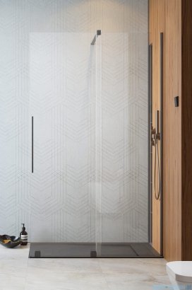 Radaway Furo Brushed GunMetal kabina Walk-in 90x200cm prawa szczotkowany grafit 10106488-92-01R/10110444-01-01