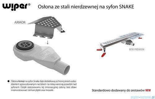 Wiper New Premium Revers Odpływ liniowy z kołnierzem 120 cm mat syfon snake 500.0251.03.120