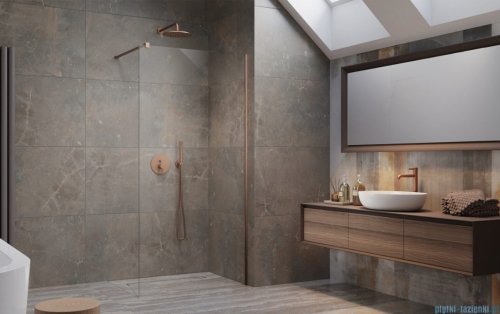Radaway Modo X Brushed Copper II kabina Walk-in 150x200 szczotkowana miedź/przejrzyste 10mm 389354-93-01