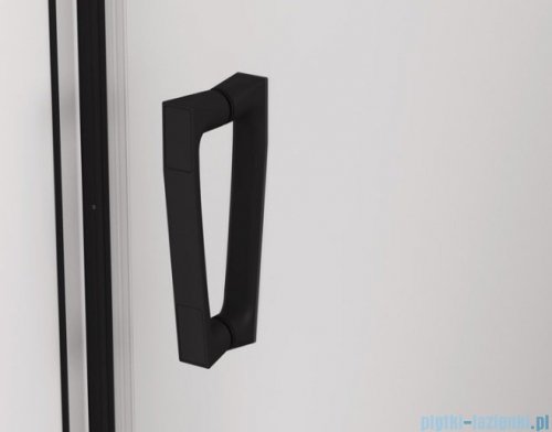 SanSwiss Cadura Black Line drzwi przesuwne 100cm jednoskrzydłowe lewe z polem stałym profile czarny mat CAE2G1000607