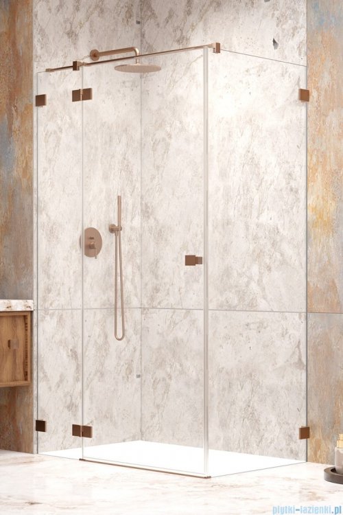 Radaway Essenza Pro Brushed Copper Kdj kabina 90x70cm lewa szczotkowana miedź 10097090-93-01L/10098070-01-01