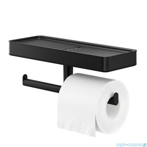 Tiger Carv Uchwyt na papier toaletowy z półką czarny 800240