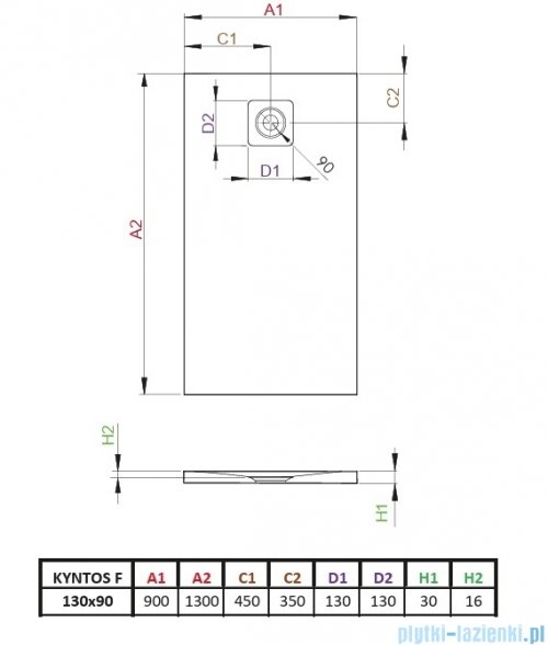 Radaway Kyntos F brodzik 130x90cm biały HKF13090-04