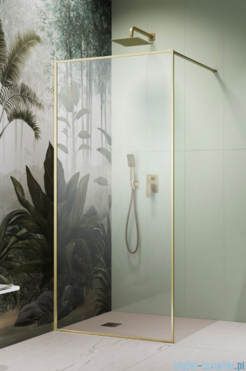 Radaway Modo F II Brushed Gold kabina Walk-in 130x201cm Szczotkowane Złoto  szkło przejrzyste 10409134-99-01