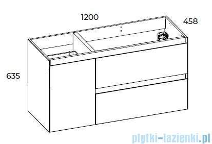 Elita Split szafka podumywalkowa z koszem cargo prawa 120x63x46cm czarny mat 168171